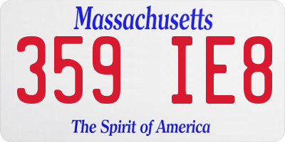 MA license plate 359IE8