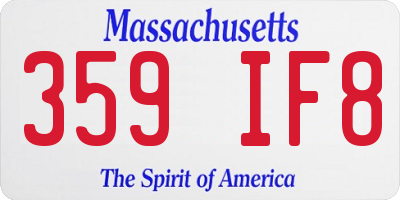 MA license plate 359IF8