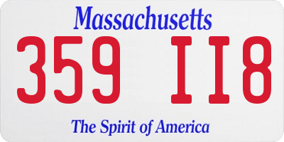 MA license plate 359II8