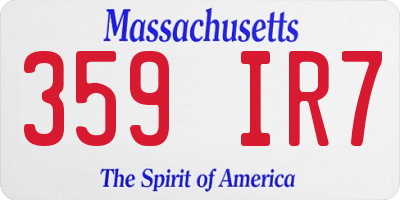 MA license plate 359IR7