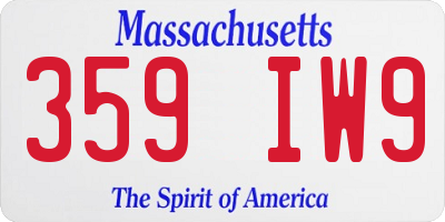 MA license plate 359IW9