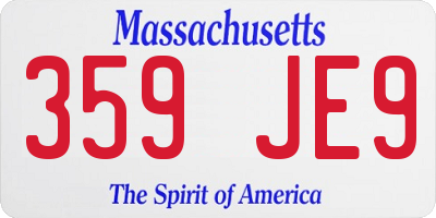 MA license plate 359JE9