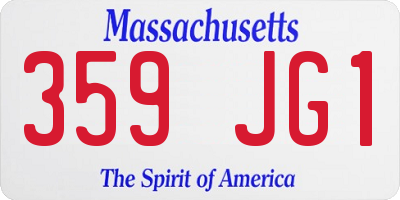MA license plate 359JG1