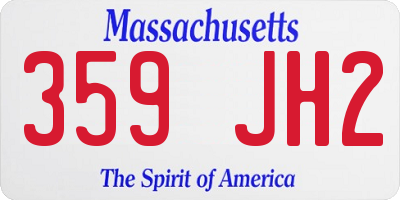 MA license plate 359JH2