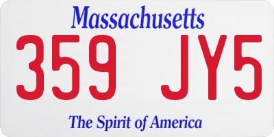 MA license plate 359JY5