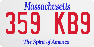 MA license plate 359KB9