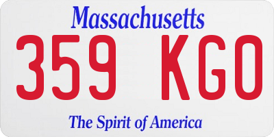 MA license plate 359KG0