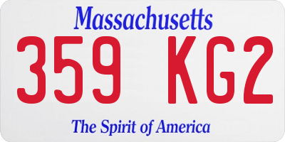 MA license plate 359KG2