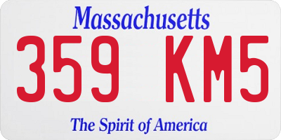 MA license plate 359KM5