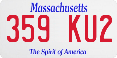 MA license plate 359KU2