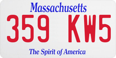 MA license plate 359KW5
