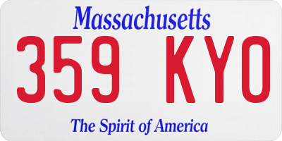 MA license plate 359KY0