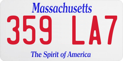 MA license plate 359LA7