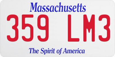 MA license plate 359LM3