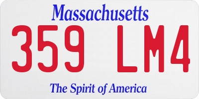 MA license plate 359LM4