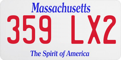 MA license plate 359LX2