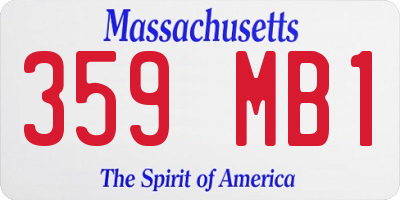 MA license plate 359MB1