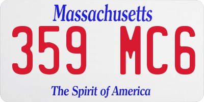 MA license plate 359MC6