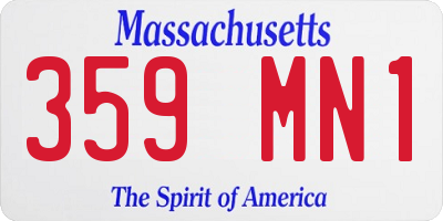 MA license plate 359MN1