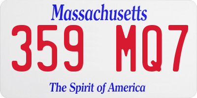MA license plate 359MQ7