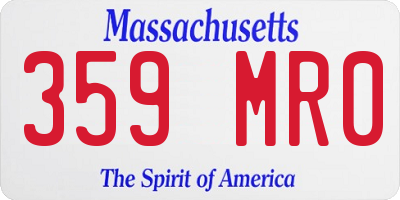 MA license plate 359MR0