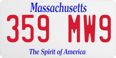 MA license plate 359MW9