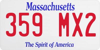 MA license plate 359MX2