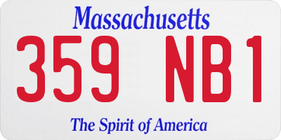MA license plate 359NB1