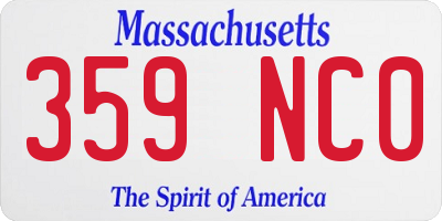 MA license plate 359NC0