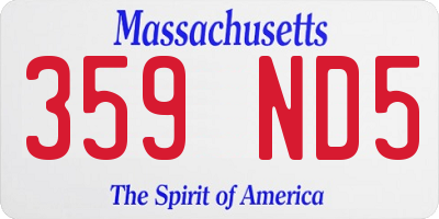 MA license plate 359ND5