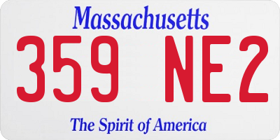 MA license plate 359NE2