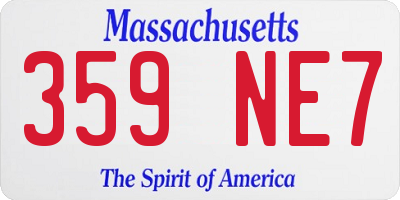 MA license plate 359NE7