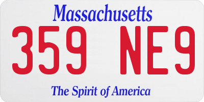 MA license plate 359NE9