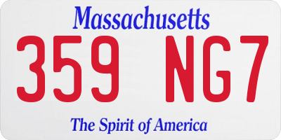 MA license plate 359NG7
