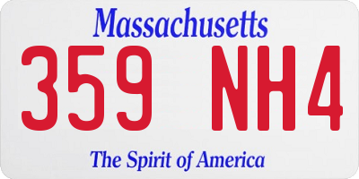 MA license plate 359NH4