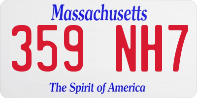 MA license plate 359NH7