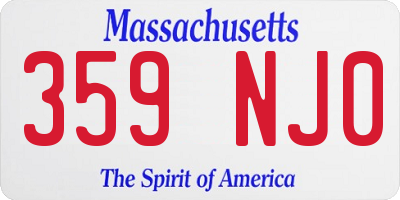 MA license plate 359NJ0