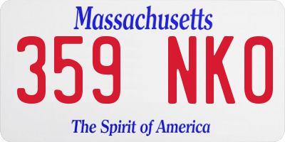 MA license plate 359NK0