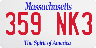 MA license plate 359NK3