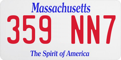MA license plate 359NN7