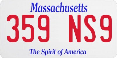 MA license plate 359NS9