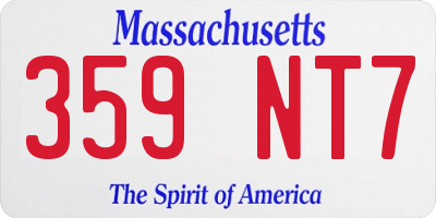 MA license plate 359NT7