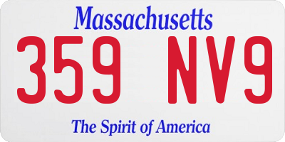 MA license plate 359NV9
