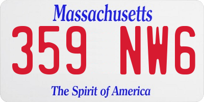 MA license plate 359NW6