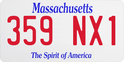MA license plate 359NX1
