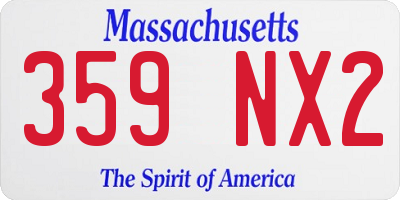 MA license plate 359NX2