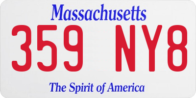 MA license plate 359NY8