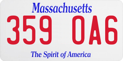 MA license plate 359OA6