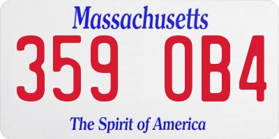 MA license plate 359OB4