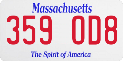 MA license plate 359OD8